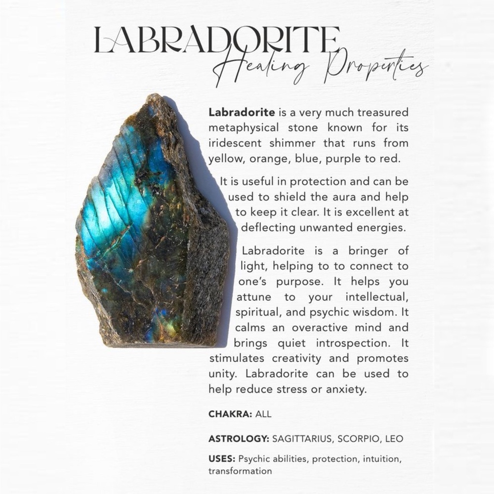 LOCAL ECLECTIC Solid Gold Labradorite Pear Dew Drop Moissanite Halo Dainty Ring - Picture 4 of 9
